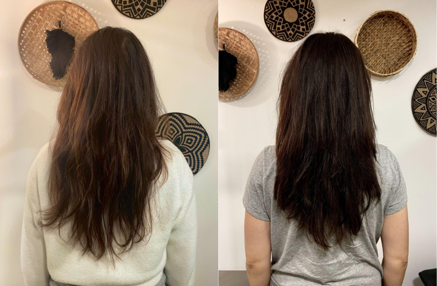 avant après cheveux brun coloration végétale