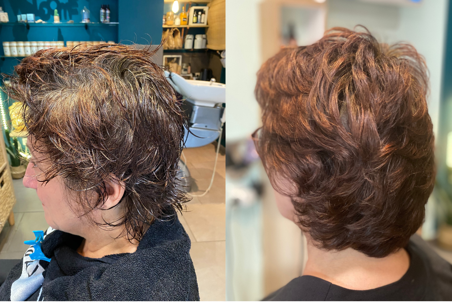 avant après châtain coloration végétale